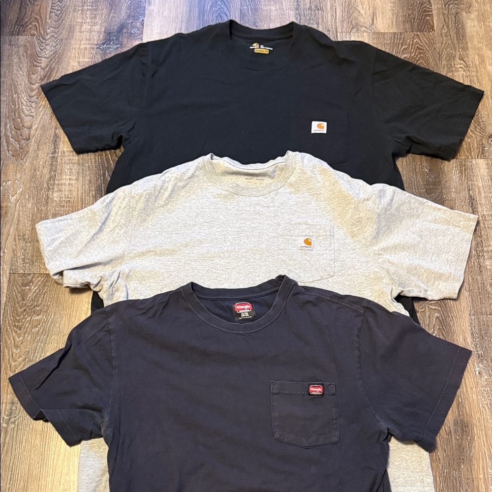 Carhartt Men's Black and Heather Gray Pocket Tee Trio